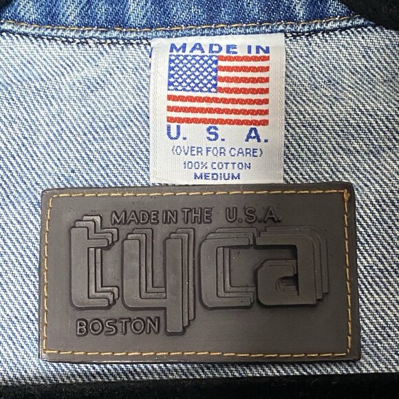 Snap On Tools Denim Jacket Sz M Embossed Eagle Logo Tyca Made in the USA Blue - Picture 4 of 12